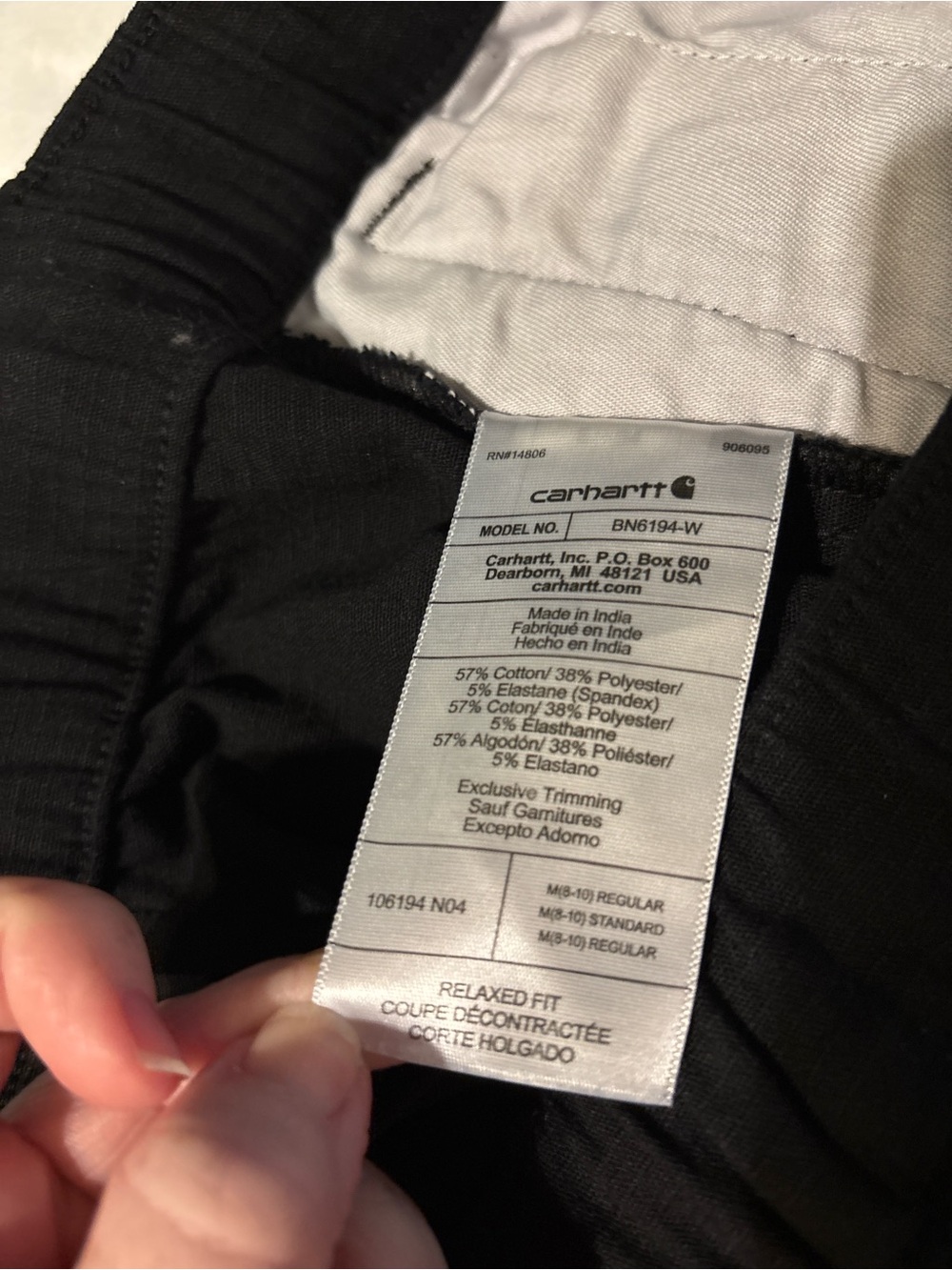 NWT Carhartt Force Ripstop Work Pants Women's Medium Black Relaxed Fit Utility - Picture 6 of 6